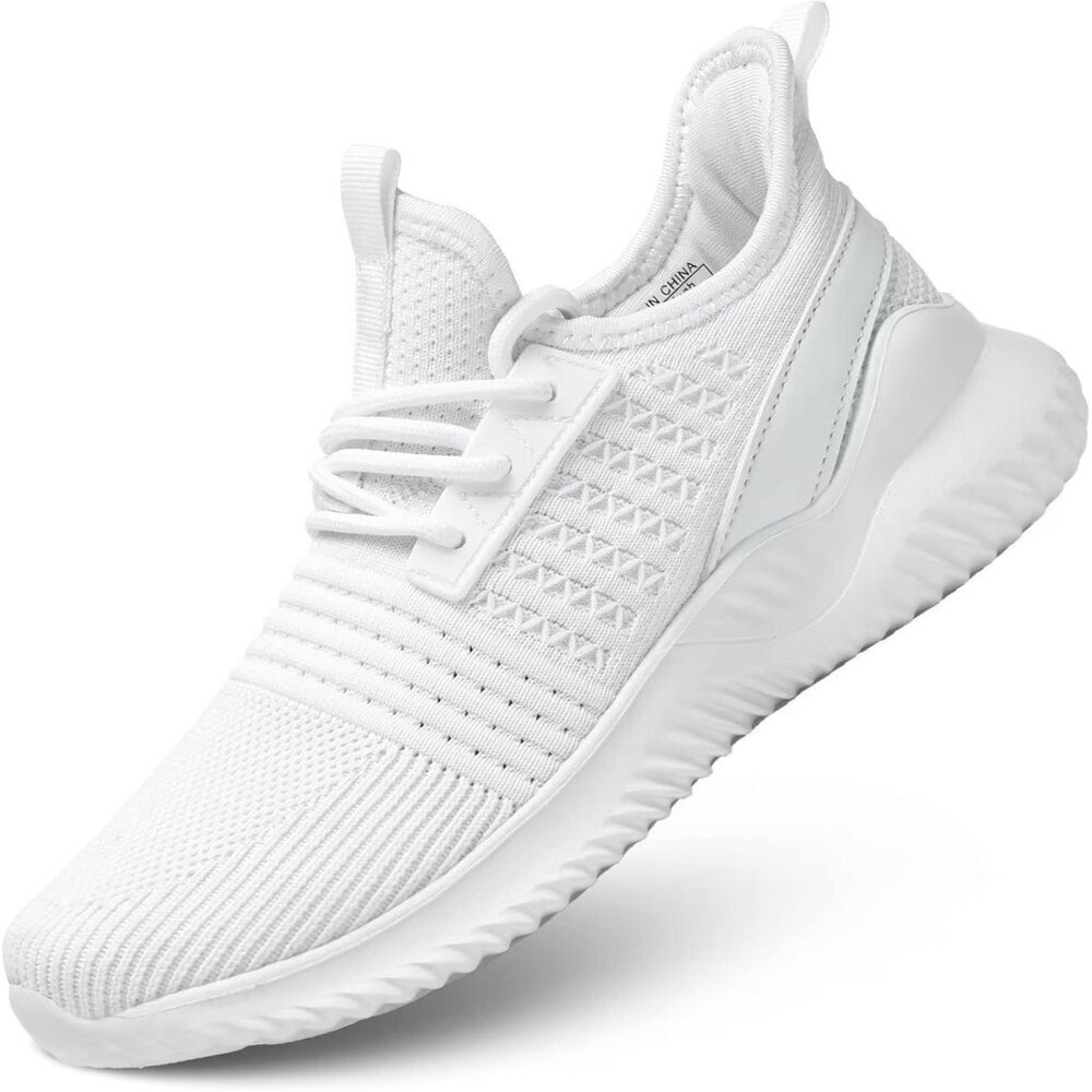 Women's White Lightweight Breathable Non Slip Athletic Mesh Fashion Sneakers